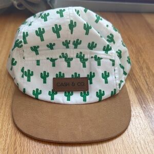 Cash & Co Cactus Print Cap with Tan Brim